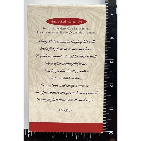 1993 HALLMARK KEEPSAKE ORNAMENT QX484-2 MERRY OLDE SANTA COLLECTORS SERIES - Picture 2 of 5